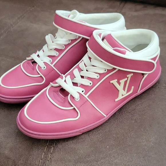 Louis Vuitton Fuchsia Leather Acapulco Sneakers Sz37 - Picture 1 of 6